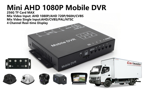 4CH Mini AHD 1080P Мобільний комплект відеореєстратора з 4 камерами HD