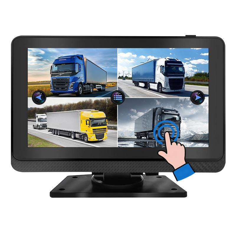 7-дюймовий сенсорний екран автомобіля Quad View DVR монітор із записом 1080P